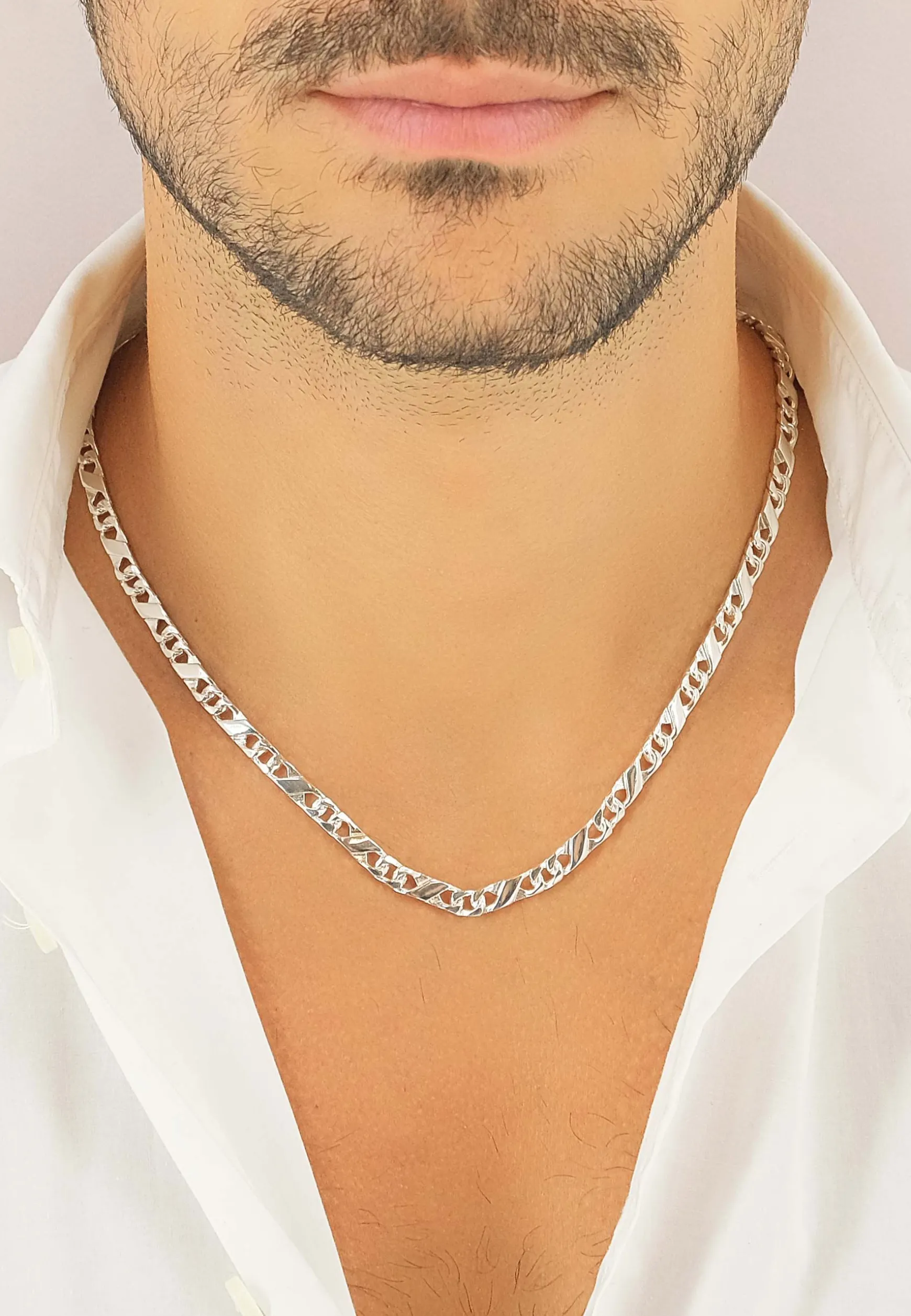 Collier 8er-Kette Silber 925, 5.6mm, 50cm