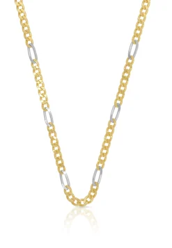 Collier Figaro Bicolor Gelbgold-/Weissgold 750, 2.9mm, 55cm