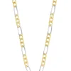 Collier Figaro Bicolor Gelb-/Weissgold 750, 4mm, 50cm