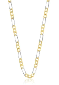 Collier Figaro Bicolor Gelb-/Weissgold 750, 4mm, 50cm
