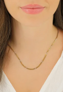 Collier Figaro Bicolor Gelbgold-/Weissgold 750, 2.9mm, 55cm