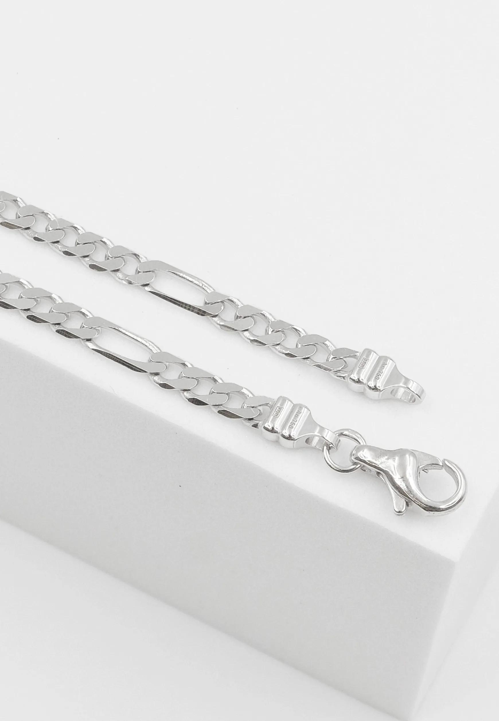 Collier Figaro Weissgold 750, 3.4mm, 50cm