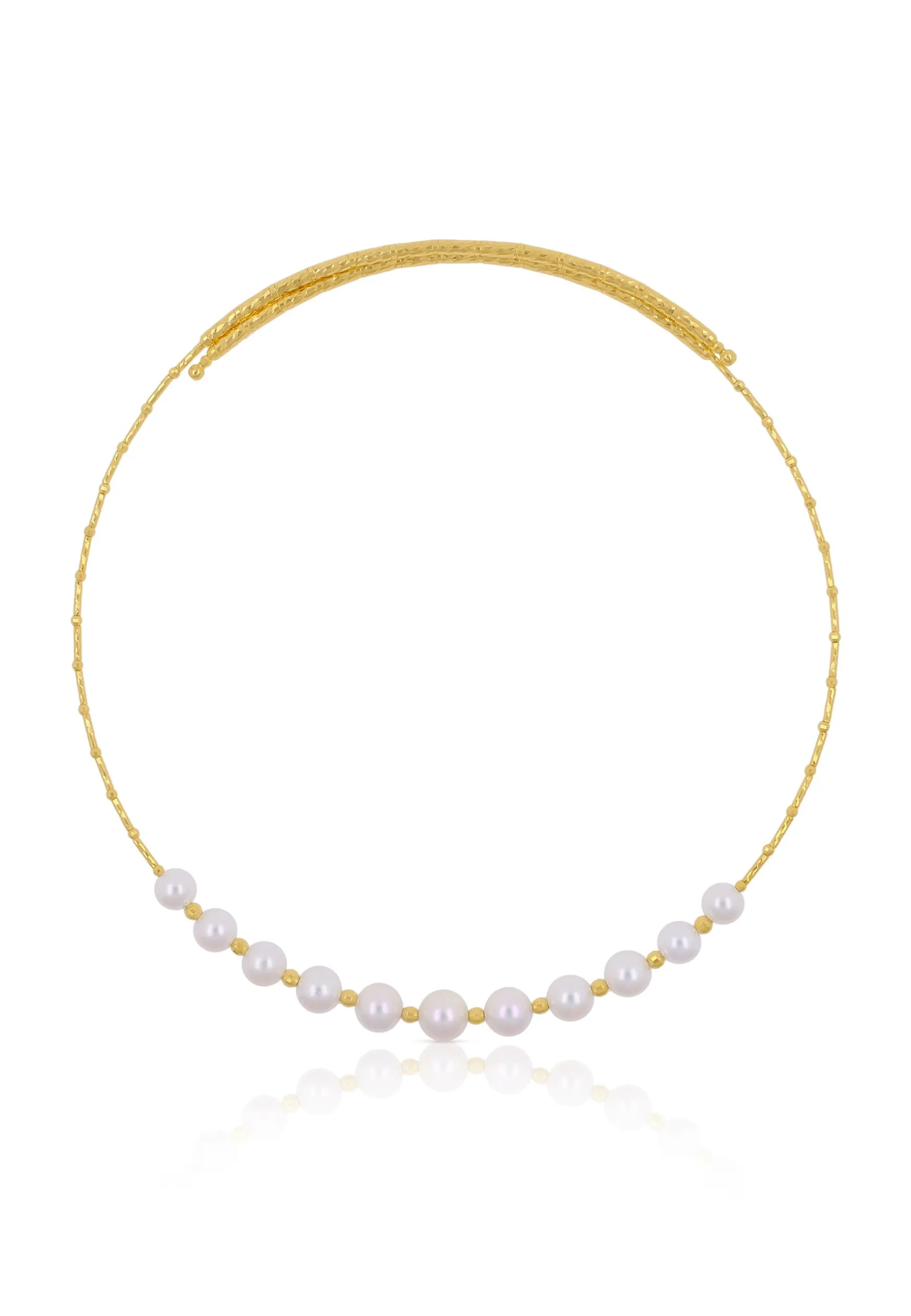 Collier Gelbgold 750 Akoya Perle 7-9mm