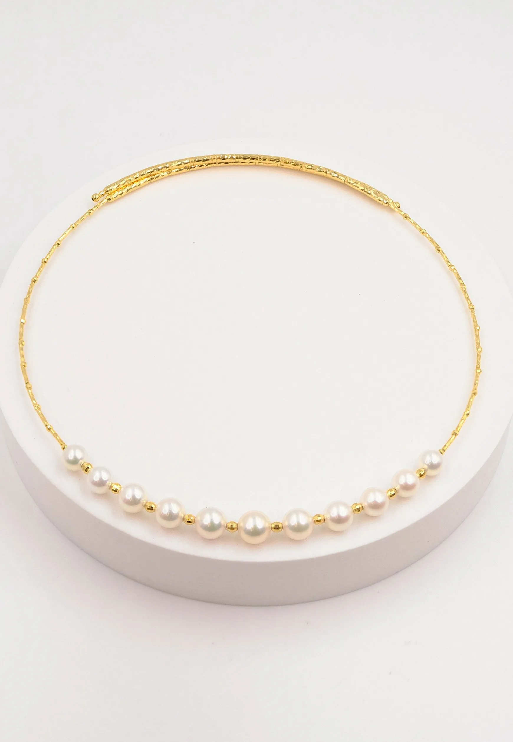 Collier Gelbgold 750 Akoya Perle 7-9mm