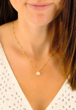 Collier Gelbgold 750 Akoya Perle 8-8.5mm