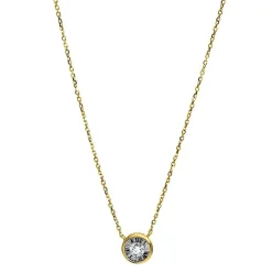Collier 750/18K Gelbgold Diamant 0.1ct. 45 cm