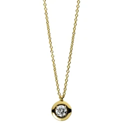 Collier 585/14K Gelbgold Diamant 0.2ct. 41 cm