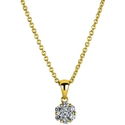 Collier 585/14K Gelbgold Diamant 0.24ct.