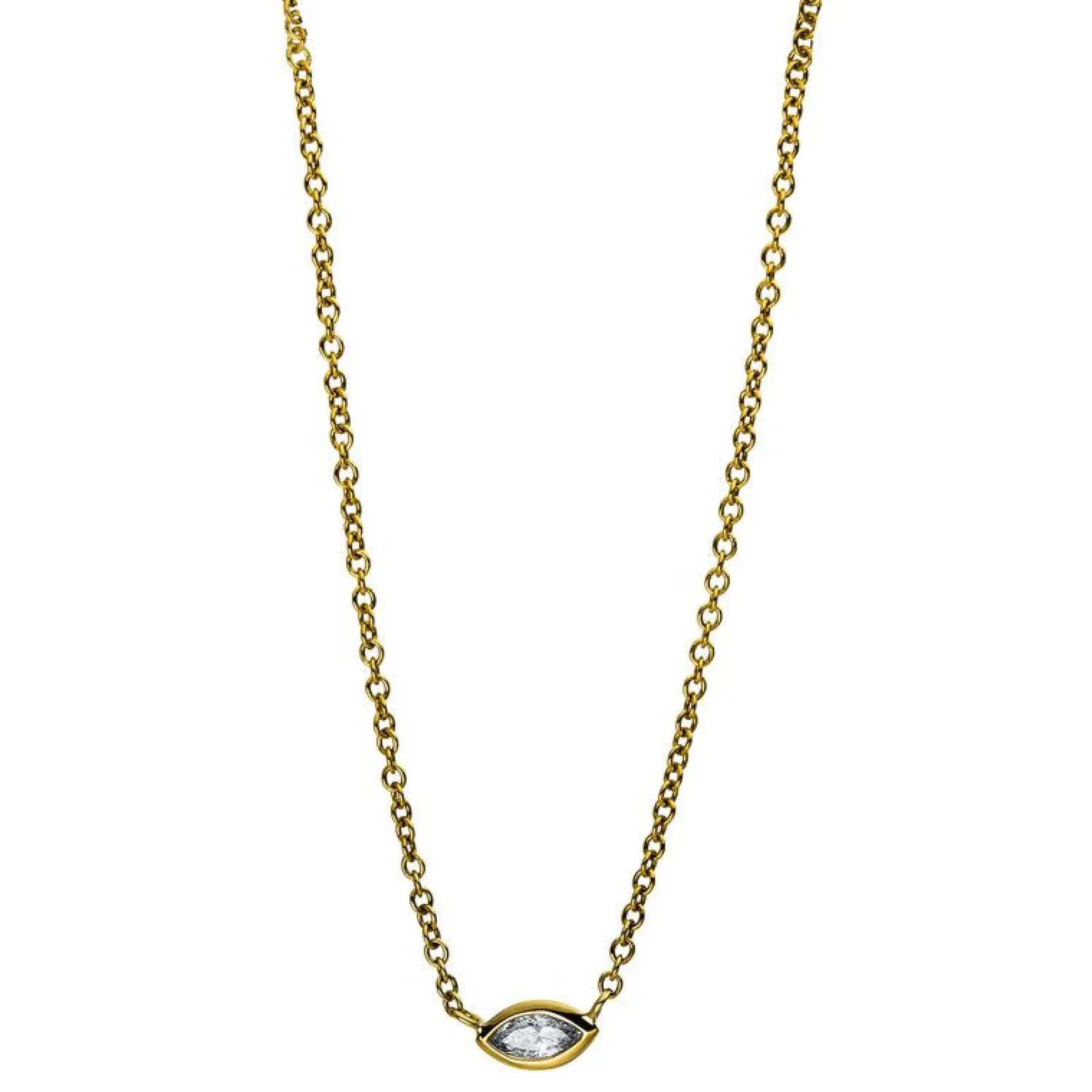 Collier 750/18K Gelbgold Diamant 0.1ct. 40 cm