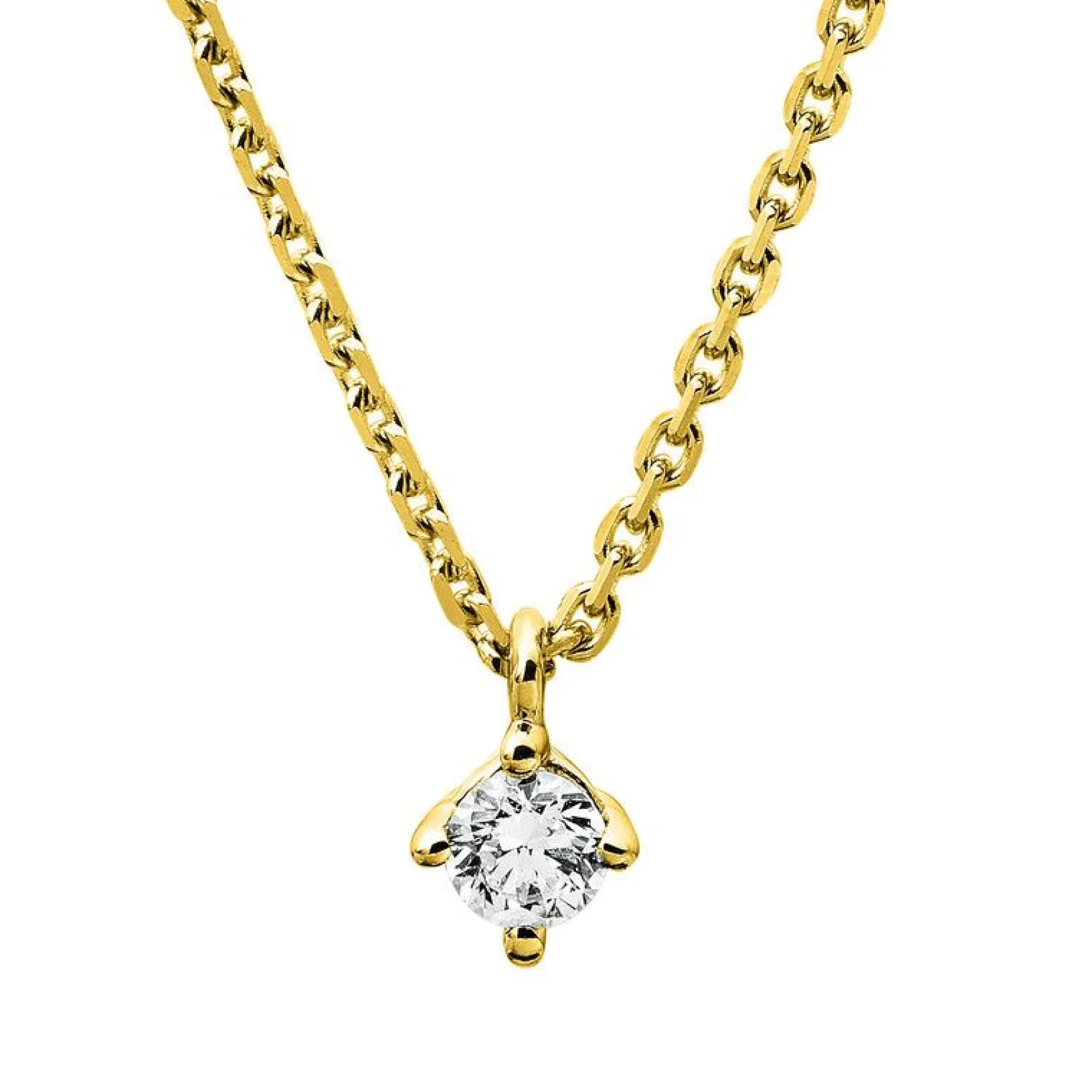 Collier 585/14K Gelbgold Diamant 0.08ct. 42 cm