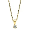 Collier 585/14K Gelbgold Diamant 0.1ct. 42 cm