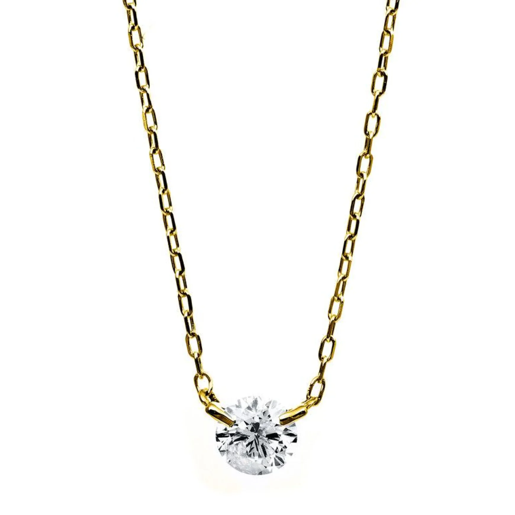 Collier 750/18K Gelbgold Diamant 0.3ct. 47 cm