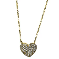 Collier 750/18K Gelbgold Herz Diamant 0.47ct. 42 cm