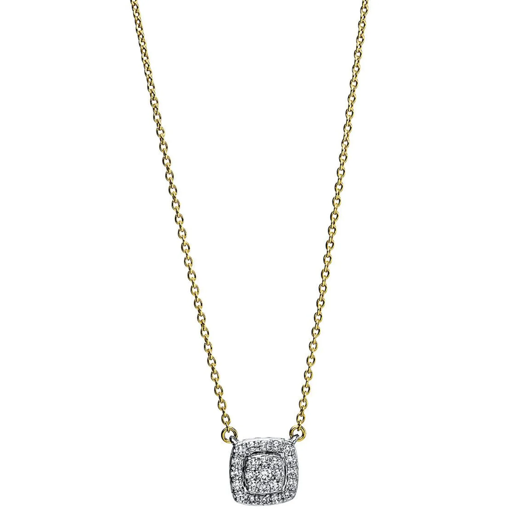 Collier 750/18K Gelbgold/Weissgold Diamant 0.15ct.