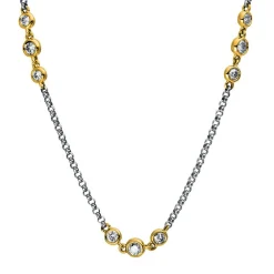 Collier 750/18K Gelbgold/Weissgold Diamant 1.2ct. 45 cm