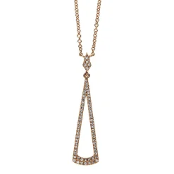 Collier 585/14K Roségold Diamant 0.15ct. 45 cm