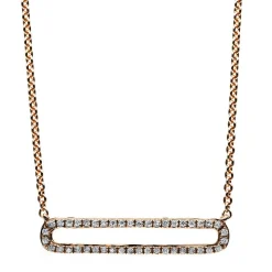 Collier 585/14K Roségold Diamant 0.13ct. 42 cm