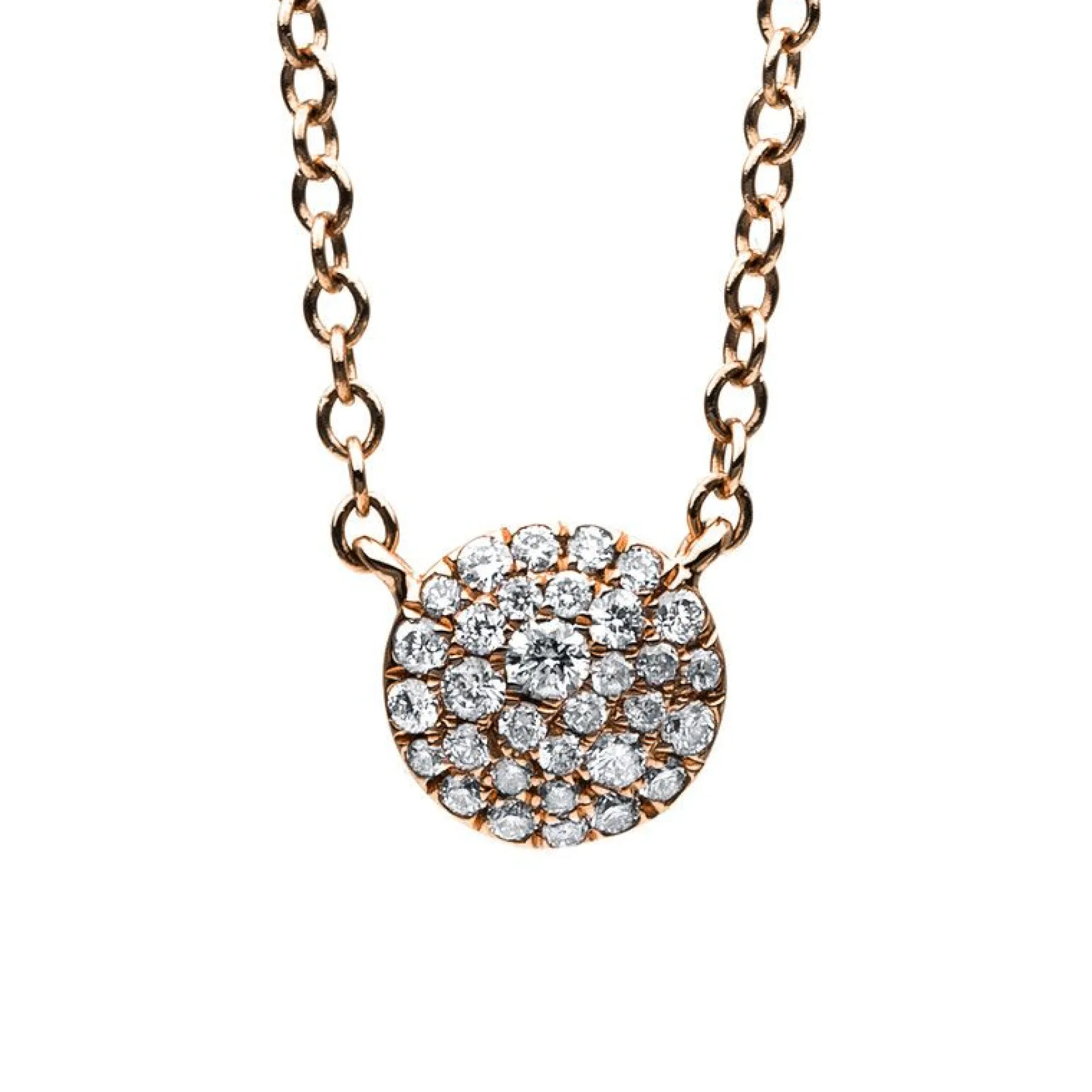 Collier 585/14K Roségold Diamant 0.15ct. 46 cm