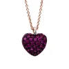 Collier 585/14K Roségold Herz Diamant 0.03ct. Rubin 0.83ct.  41 cm