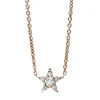 Collier 585/14K Roségold Stern Diamant 0.1ct. 43 cm