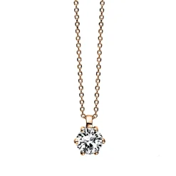 Collier 585/14K Rotgold Diamant 0.25ct.