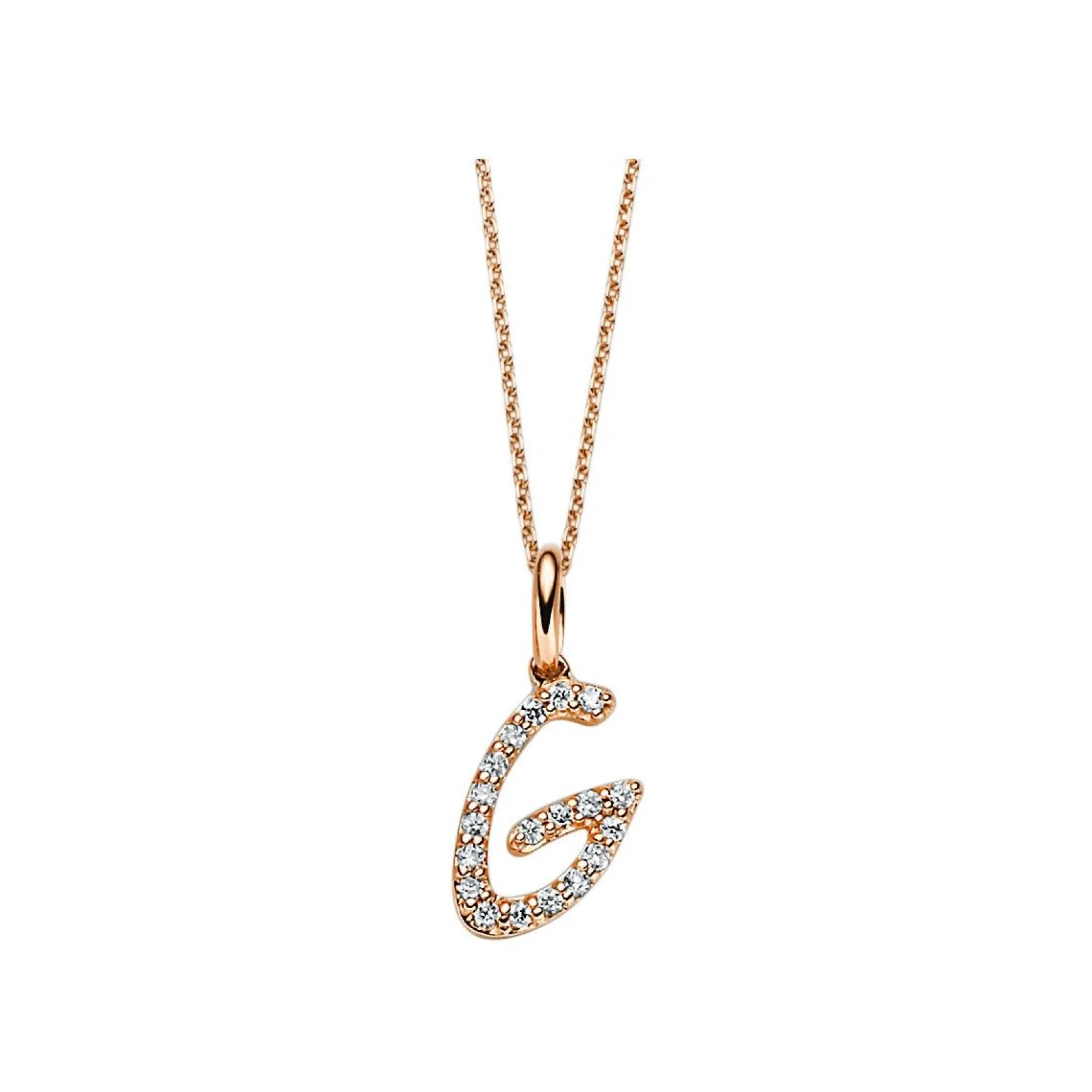 Collier 750/18K Rotgold Diamant 0.08ct.