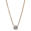 Collier 750/18K Rotgold Diamant 0.3ct. 45 cm
