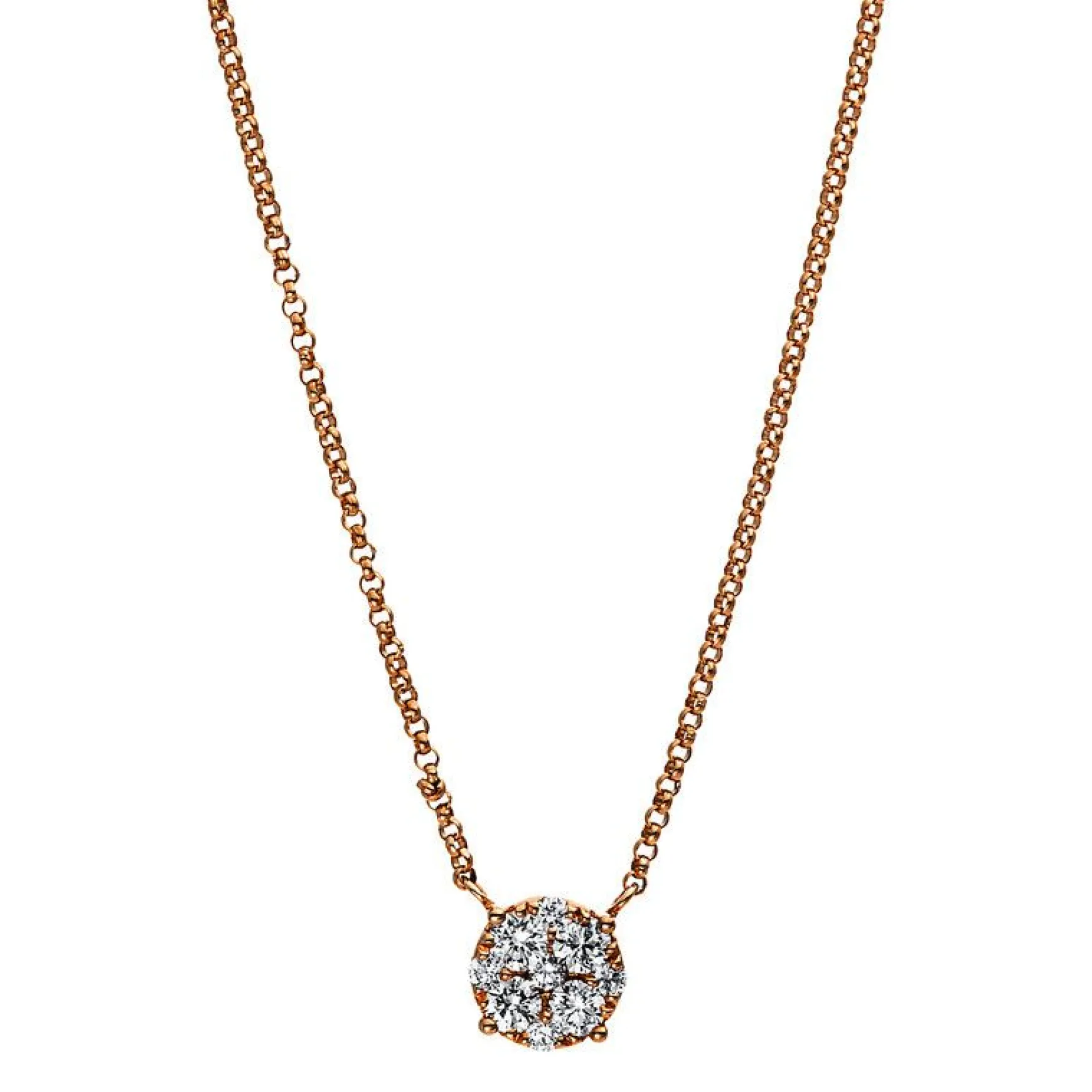 Collier 750/18K Rotgold Diamant 0.3ct. 45 cm