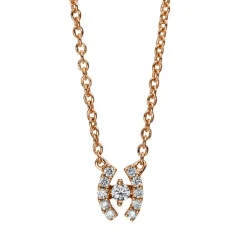Collier 750/18K Rotgold Diamant 0.05ct. 42 cm