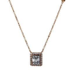 Collier 750/18K Rotgold Diamant 0.42ct. 42 cm