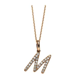 Collier 750/18K Rotgold Diamant 0.1ct.