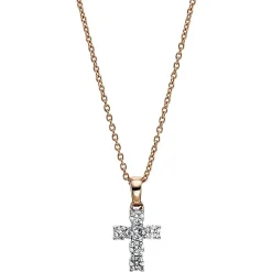 Collier 750/18K Rotgold Diamant 0.24ct.