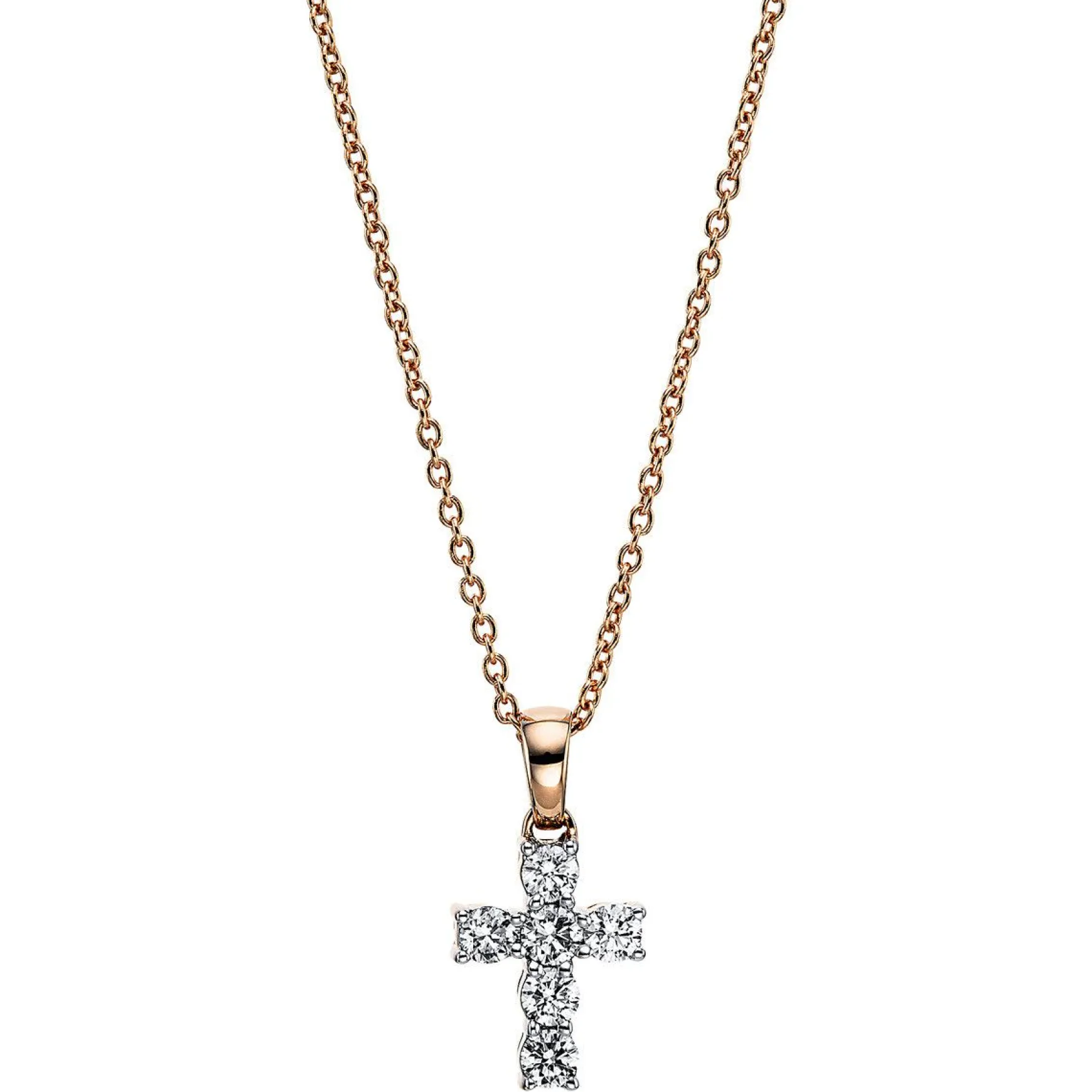 Collier 750/18K Rotgold Diamant 0.24ct.