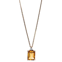 Collier 585/14K Rotgold Diamant 0.05ct. Citrin 2.07ct.