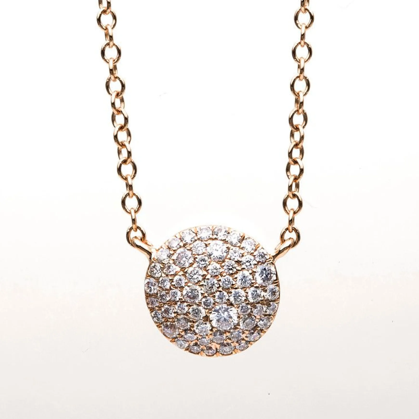 Collier 750/18K Rotgold Diamant 0.26ct. 46 cm