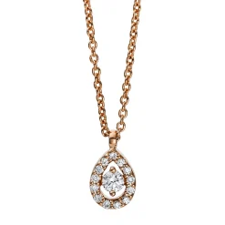 Collier 585/14K Rotgold Diamant 0.1ct.