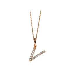 Collier 750/18K Rotgold Diamant 0.05ct.