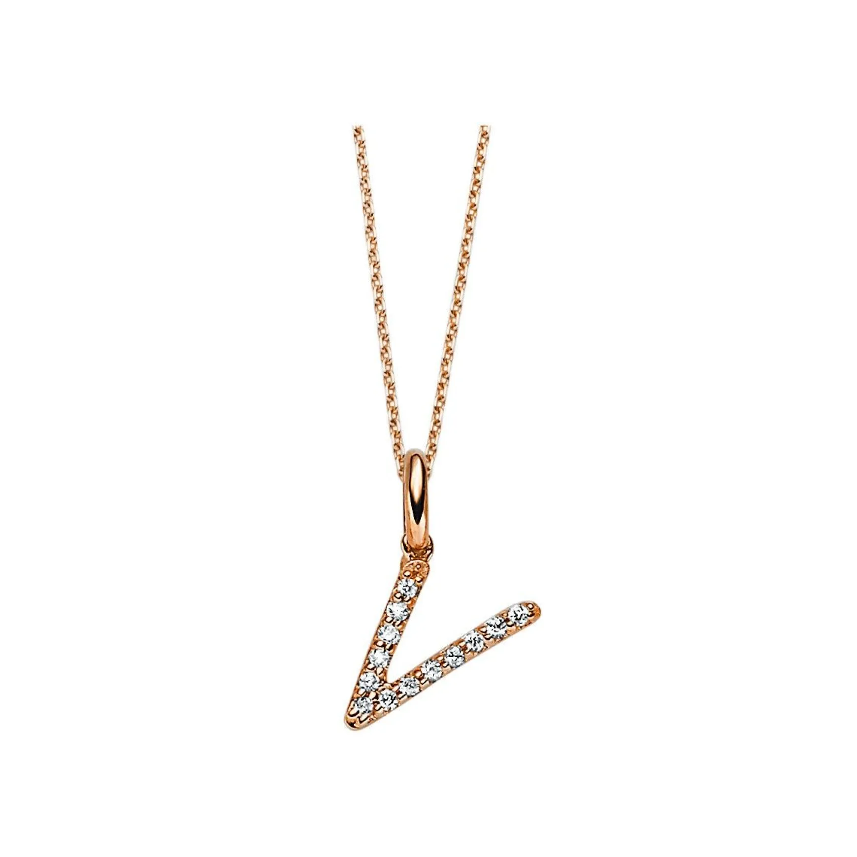 Collier 750/18K Rotgold Diamant 0.05ct.