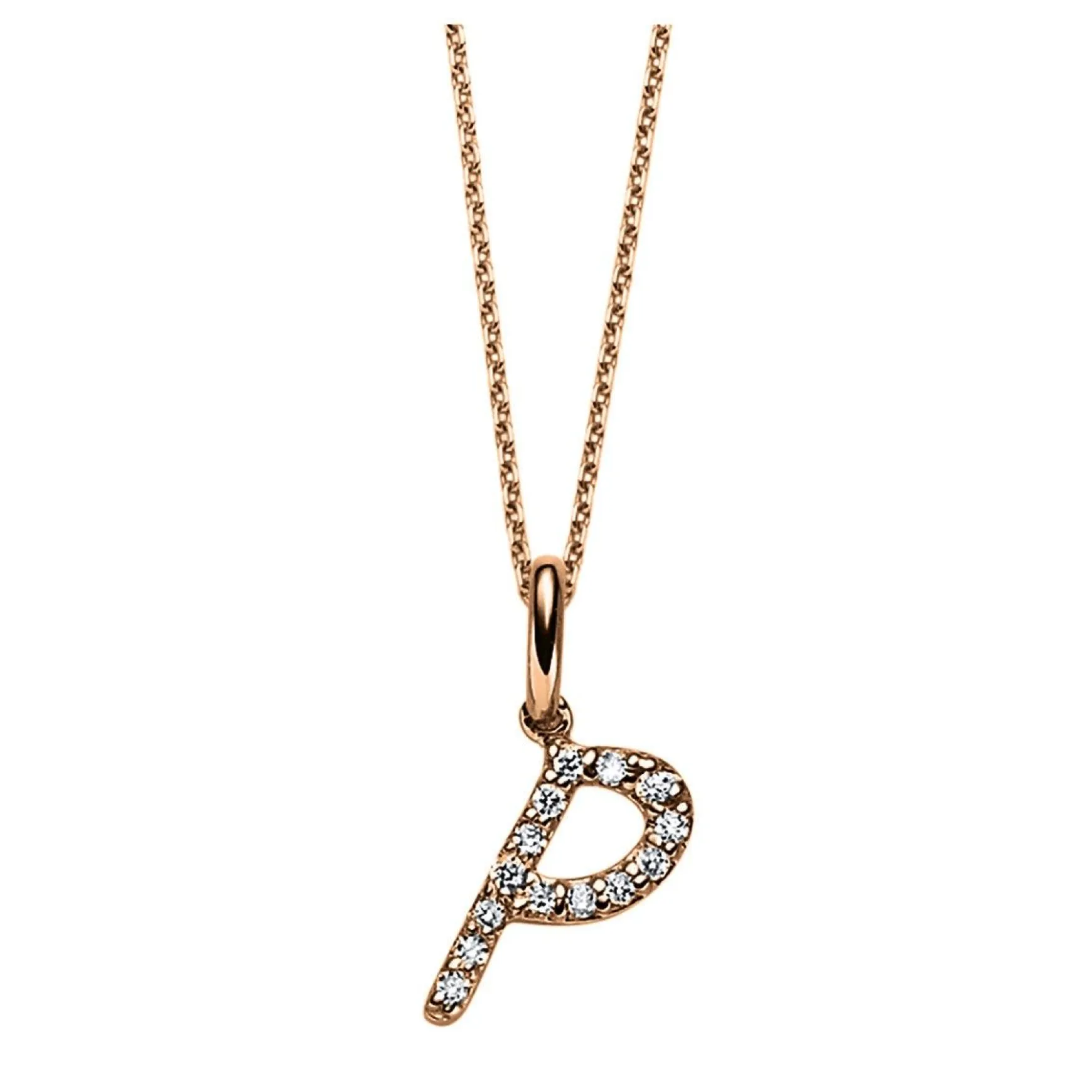 Collier 750/18K Rotgold Diamant 0.06ct.