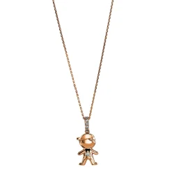 Collier 750/18K Rotgold Diamant 0.03ct.