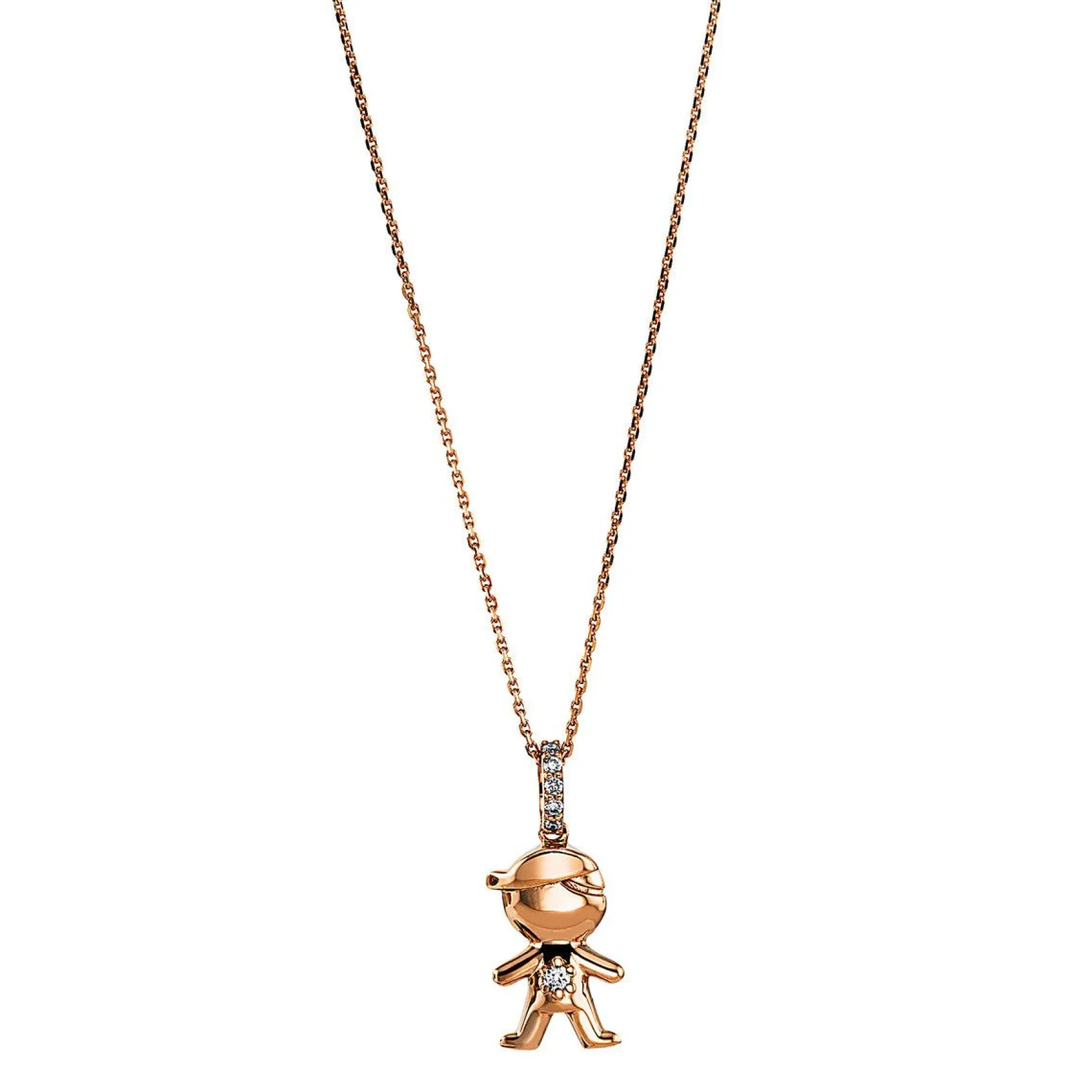 Collier 750/18K Rotgold Diamant 0.03ct.