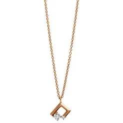 Collier 750/18K Rotgold Diamant 0.13ct. 45 cm