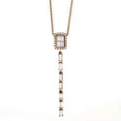 Collier 750/18K Rotgold Diamant 0.33ct. 43 cm