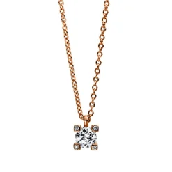 Collier 750/18K Rotgold Diamant 0.18ct. 42 cm