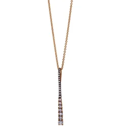 Collier 750/18K Rotgold Diamant 0.21ct. 45 cm