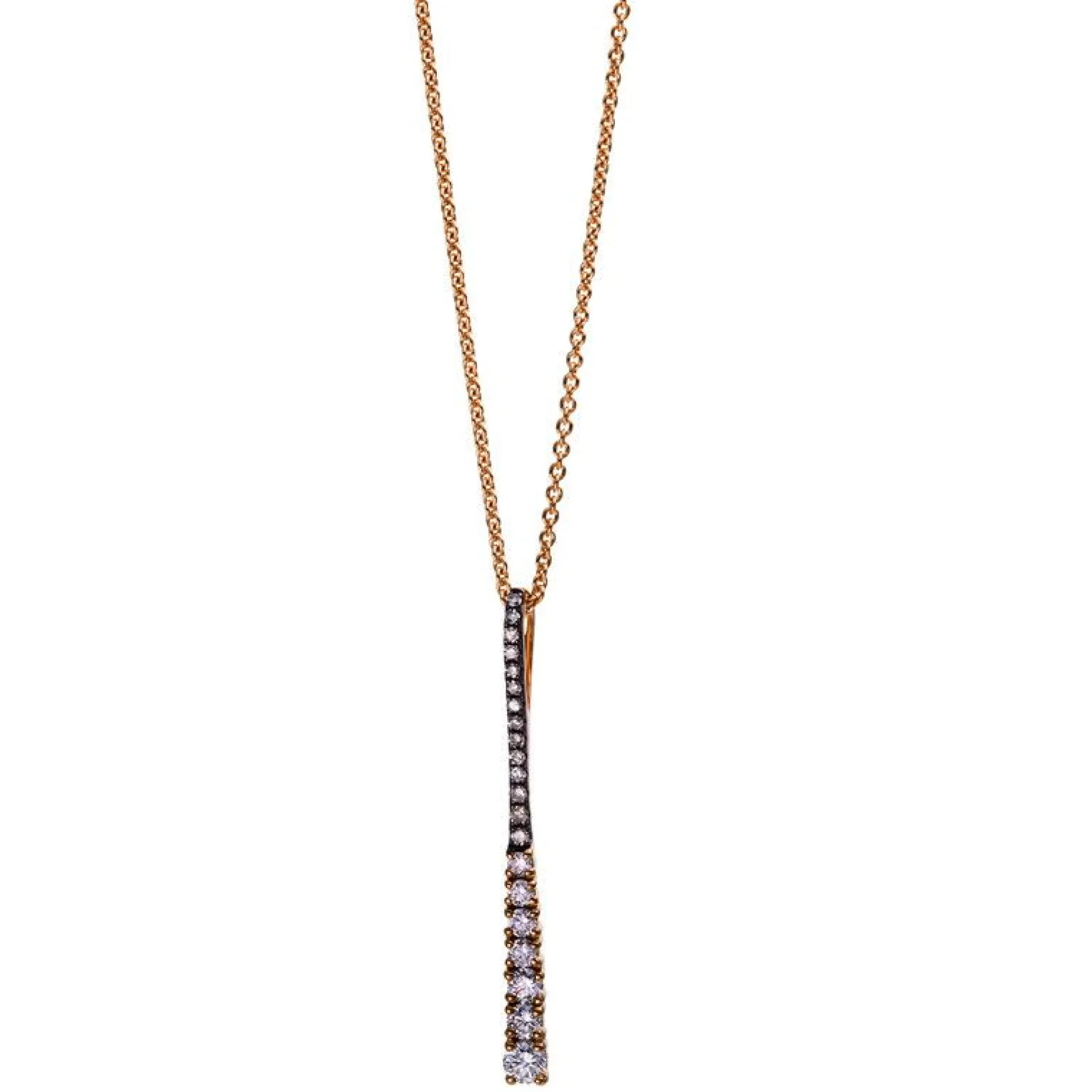 Collier 750/18K Rotgold Diamant 0.21ct. 45 cm