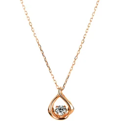 Collier 417/10K Rotgold Diamant 0.09ct. 40 cm