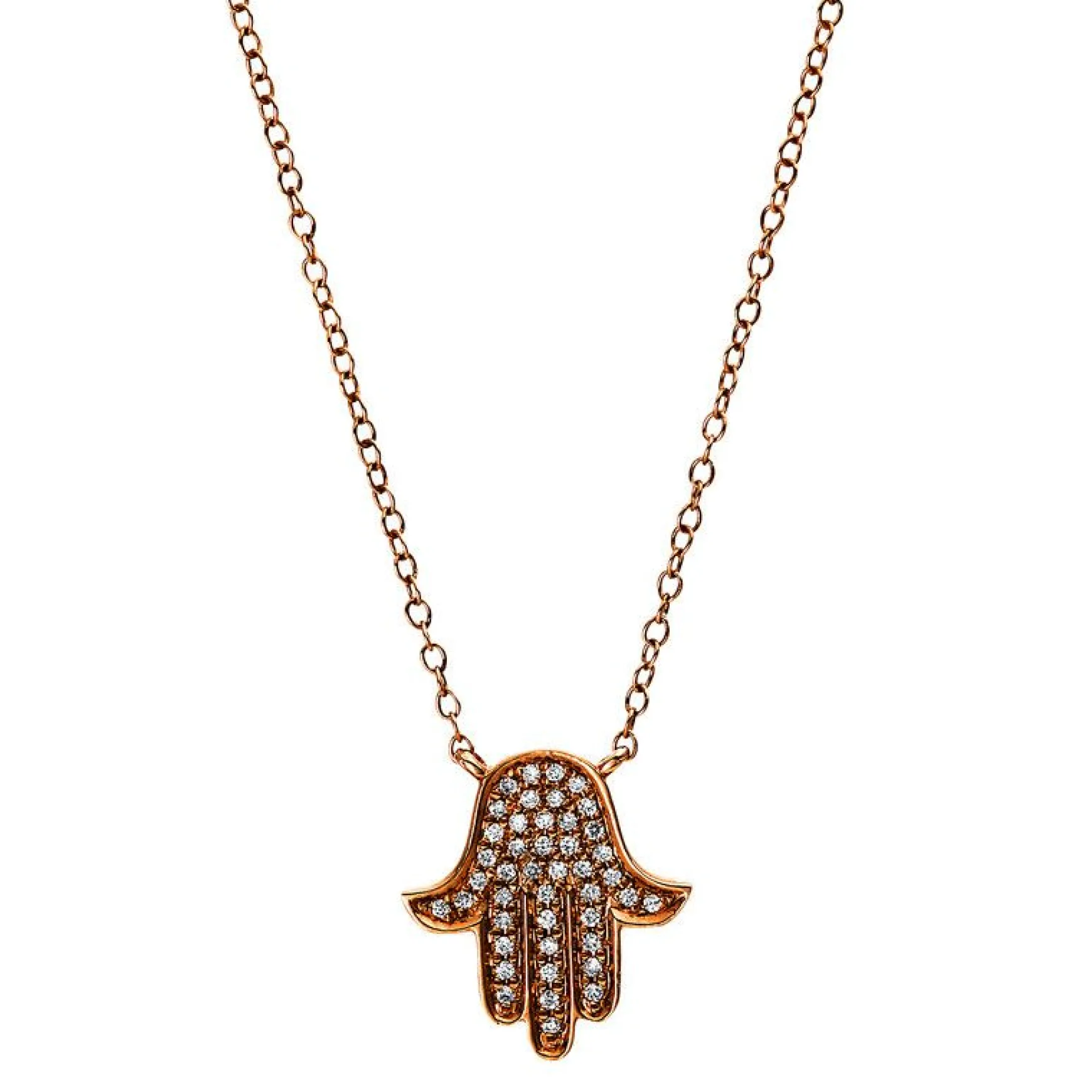 Collier 750/18K Rotgold Diamant 0.08ct. 42 cm