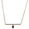 Collier 750/18K Rotgold Diamant 0.09ct. Rubin 0.18ct.  42 cm