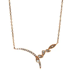 Collier 750/18K Rotgold Diamant 0.18ct. 45 cm